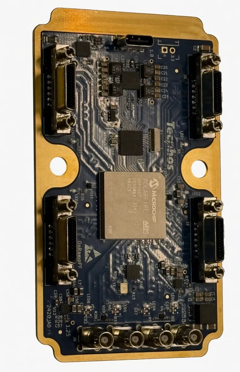 Camera Link to CoaXPress converter — internal board with four Camera Link and four CoaXPress ports