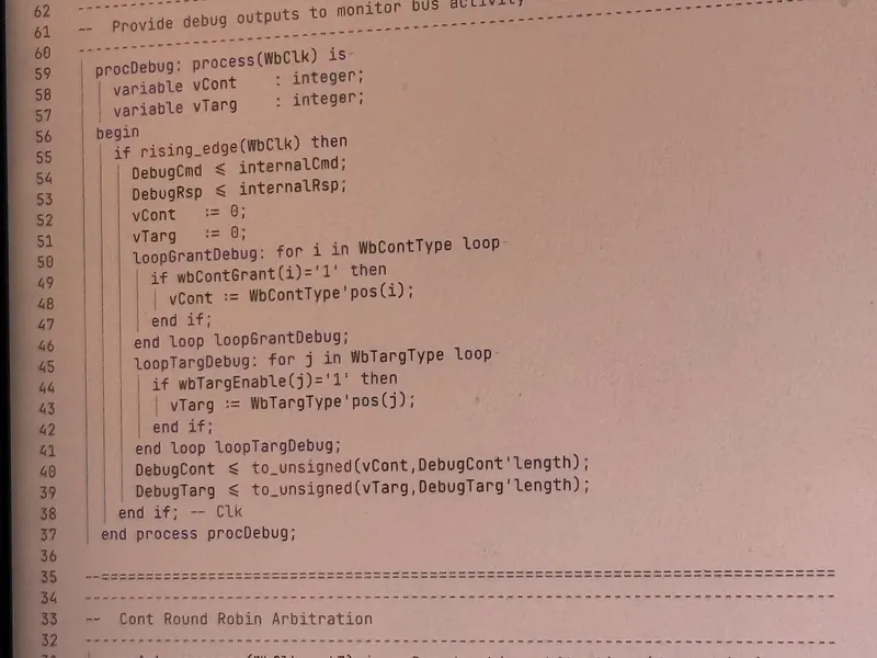 CM3 FPGA Register System IP — VHDL register and Wishbone arbitration source