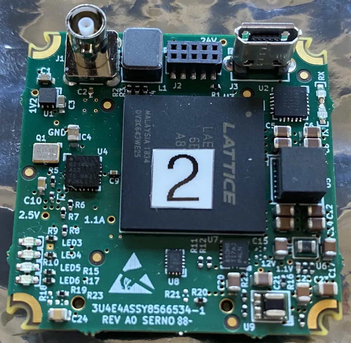 Compact CL to CXP converter — front view on camera